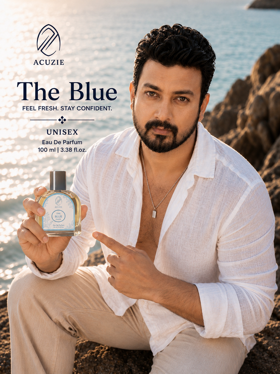 The Blue Perfume for Men & Women | Long Lasting Fresh Aquatic Luxury Eau De Parfum EDP Fragrance | Unisex Daily Wear Body Scent 100ml - Image 3